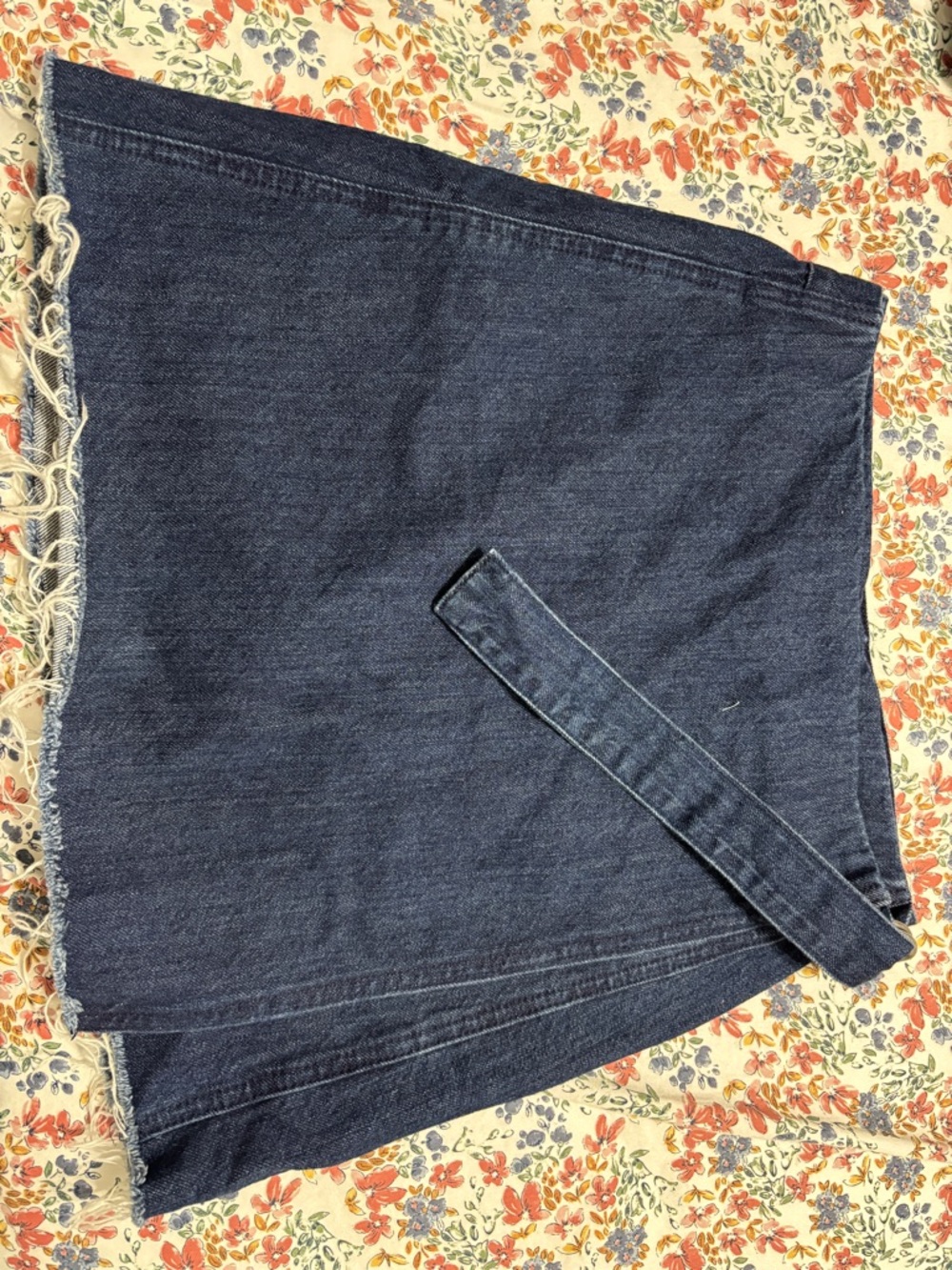 Madewell Dark Blue Denim Wrap Skirt with Tie